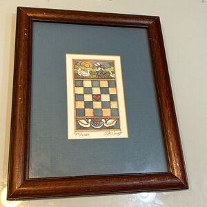 Original signed numbered small watercolor artwork sun farm  Susan Finget